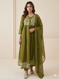Olivea Floral Mul Cotton Anarkali Set
