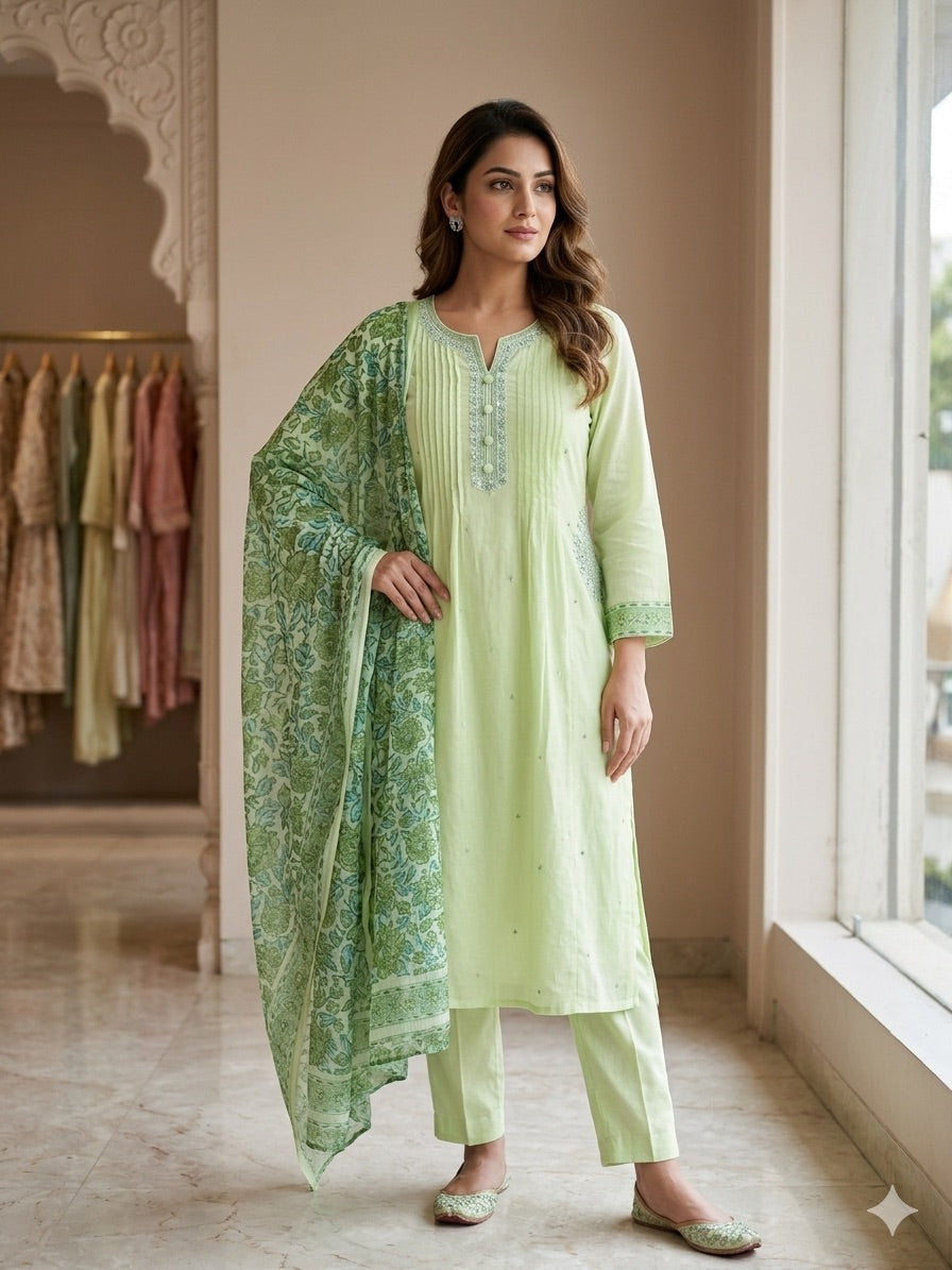 Mint Breeze Sally Cotton Set