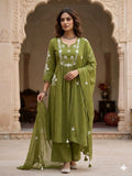 Olivea Embroidered Cotton Slub Set