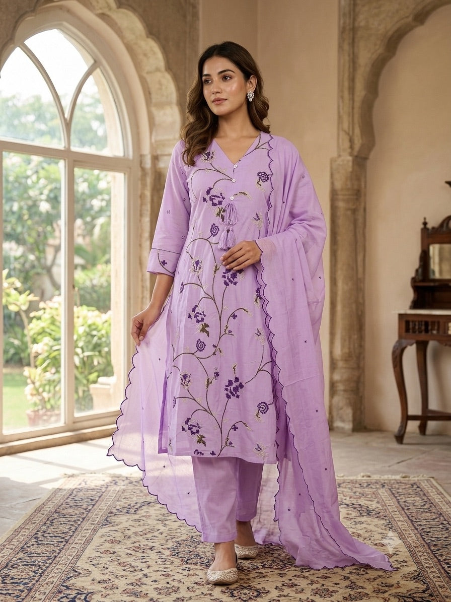 The Scalloped Lavender Set
