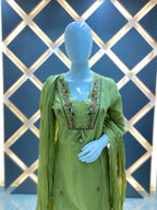 Elegant Lime Green Sally Cotton Suit Set