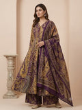Regal Purple Kalamkari Print Kurta Set